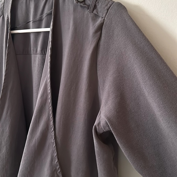 DALIA Jacket Gray  Cotton / Spandex Drawstring Open Front - Size 1X - Picture 6 of 8